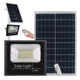 Proiector solar LED 60W, puternic cu 132 de LED-uri, cu Telecomanda cu functii multiple, Rezistent la Apa, Panou incarcare Solara 35x35, Carlig de pri, Visionhub