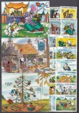 ROMANIA 1985/1986 LP 1145 LP 1146 LP 1147 LP 1153 LP 1154 DESENE ANIMATE WALT DISNEY 1985 SERIE SI DOUA COLITE 1986 SERIE SI COLTA COMPLET DOUA MNH, Nestampilat