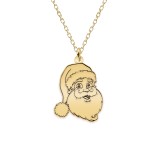 Santa - Colier personalizat Mos Craciun din argint 925 placat cu aur galben 24K