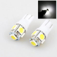 Leduri T10 w5w 5smd canbus alb 6000k 12v set