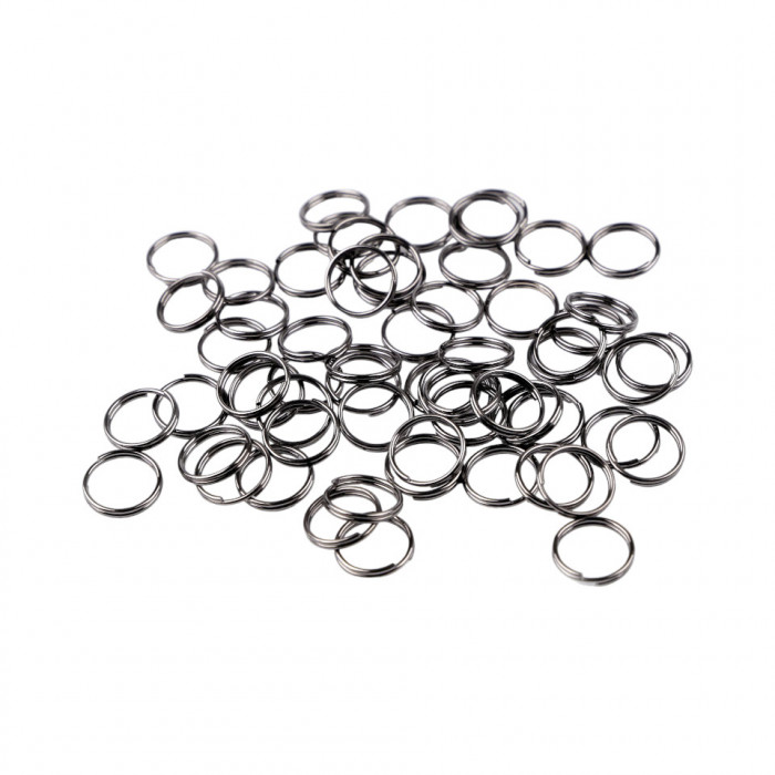 Set 110 inele metalice de conectare Crisalida, diametru 10 mm, Negru