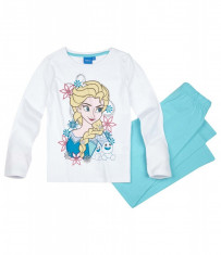 Pijamale Disney Frozen alb/bleu, 8 ani, 128 cm foto