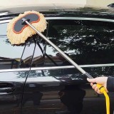 Cumpara ieftin Mop spalat masina din microfibra, cu maner telescopic si 10m furtun pentru apa