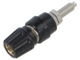 Conector banană 4mm Hirschmann 930144100 negru aurit 63A 30VAC 60VDC