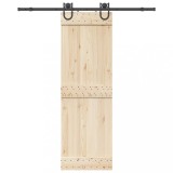 VidaXL Set feronerie pentru ușă glisantă, negru, 183 cm, oțel