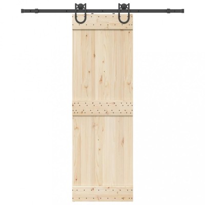 vidaXL Set feronerie pentru ușă glisantă, negru, 183 cm, oțel 4009732 foto
