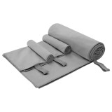 vidaXL Set de Prosoape Sport 3 pcs Gri &icirc;nchis Poliester și poliamidă 42011500