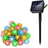 Cumpara ieftin Instalatie Luminoasa Solara BZRSH cu 30 Globulete LED Multicolor, 5 Metri, Panou Solar Integrat