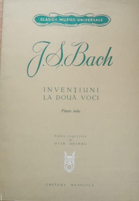 J. S. Bach - Inventiuni La Doua Voci - Partitura Muzicala