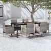 VidaXL Set de servit masa pentru grădină, 7 piese, gri și negru 3099291