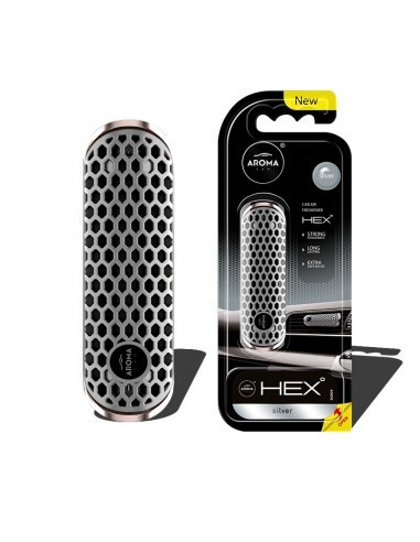 Odorizant auto Aroma Car Fancy Shapes Polymer Hex Silver