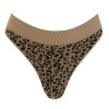 Chiloti String Seamless cu Imprimeu Leopard, Bej, CMCLASS
