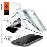 Spigen Folie Sticla Glass tR EZ Fit iPhone 15 Plus, set 2 buc, kit de montare, Black