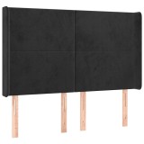 Cumpara ieftin Tablie de pat cu aripioare, negru, 147x16x118/128 cm, catifea