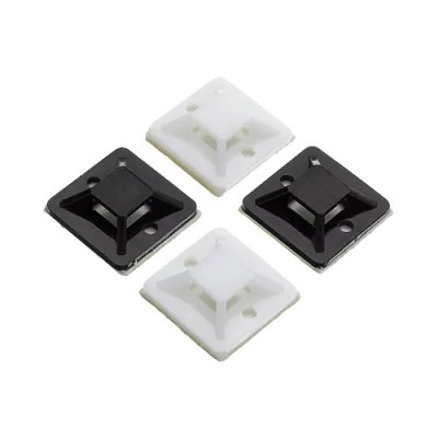 Suport plastic prindere coliere, NEGRU, 19x19 mm, autoadeziv, 100 buc TAD-1-B foto