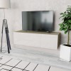 VidaXL Comodă TV, PAL 120 x 40 x 34 cm Alb foarte lucios și stejar