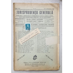 JURISPRUDENTA GENERALA , PUBLICATIUNE SAPTAMANALA DE JURISPRUDENTA REZUMATA ROMANA SI STREINA , NR. 5 , 1941