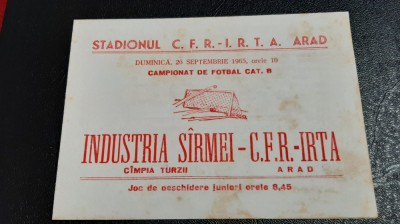 program CFR IRTA Arad - Ind. S. C. Turzii foto