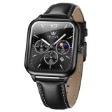 Cumpara ieftin Ceas barbatesc Olevs CS1934, piele naturala, negru, cadran negru