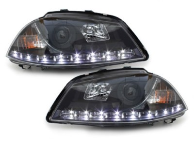 Faruri DAYLINE Seat Ibiza 6L (04.2002-2008) Negru Performance AutoTuning foto