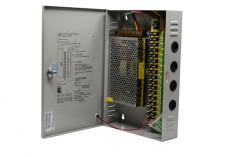 Sursa alimentare YDS 12v 20A in cutie metalica cu18 iesiri partajate si cheie SafetyGuard Surveillance