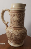 Carafa de vin / halba veche ceramica dura cu decor vanatoresc, Gerz Germania