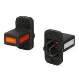 Lampa pozitie gabarit 12/24V; dreptunghiular; LED; rosu-alb-galben;