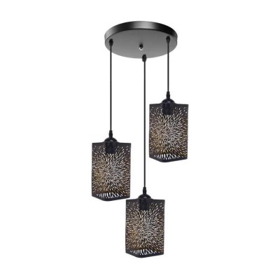 Pendul Izaria, 3*E27, Negru cu Auriu, Metal ModernLight Concept foto