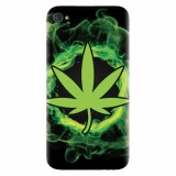 Husa silicon pentru Apple Iphone 4 / 4S, GreenFlames