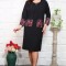 Rochie Rovana Stil Compleu Dantela Bicolor - 58Marimea