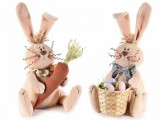 Cumpara ieftin Set 2 figurine Iepurasi din textil crem 19x15x30 cm