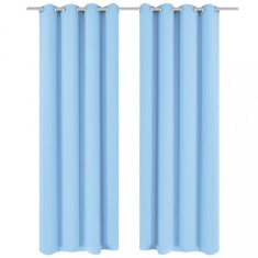 vidaXL Draperii opace cu oche?i metalici, 2 buc, 135 x 245 cm, turcoaz foto