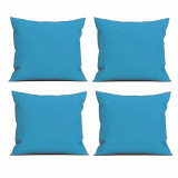 Set 4 Perne decorative patrate, 40x40 cm, pentru canapele, pline cu Puf Mania Relax, culoare albastru, Palmonix