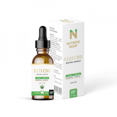 ULEI CBD 10%, SPECTRU COMPLET, 1000mg CBD/sticla 10ml NUTRIFIC foto