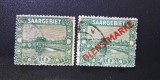 Regiunea Saar Teritoriul Saargebiet 1921 Podul peste R&acirc;ul Saar - Supratipar Roșu Dienstmarke Lot 2 Timbre Ștampilate - OREF1