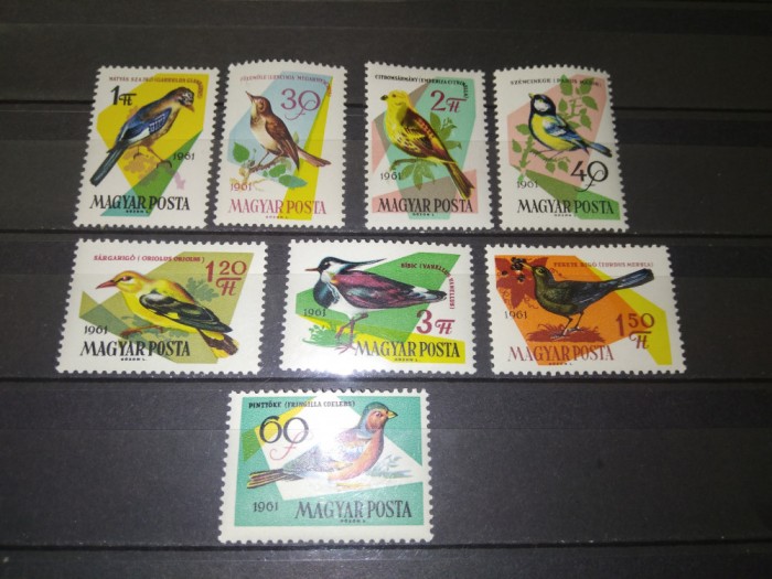 TIMBRE UNGARIA PASARI 1961