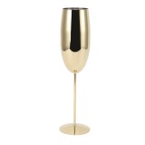 Pahar, pentru sampanie, din Otel inoxidabil, Gold, 25.5 x 6.5 x 5 cm, ergonomic si usor de manevrat, 280 ml, Oem