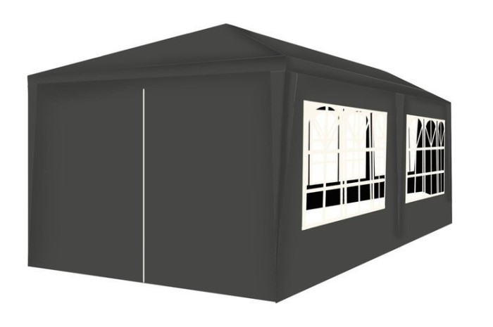 Cort pavilion de gradina,curte,evenimente 3x6m cu 6 pereti laterali cu ferestre - Gri