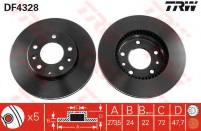 Disc frana MAZDA PREMACY (CP) (1999 - 2005) TRW DF4328 foto