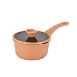 TIGAIE PENTRU SOS DIN ALUMINIU TURNAT SUB PRESIUNE SI ACOPERIRE CERAMICA CU CAPAC DIN STICLA ? 18 CM ? ZG-ACS 13 TERACOTTA ProDesign DailyAppliances