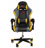 SCAUN DE GAMING, CU PERNA LOMBARA, NEGRU GALBEN