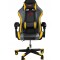 SCAUN DE GAMING, CU PERNA LOMBARA, NEGRU GALBEN