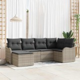 VidaXL Set de canapele pentru grădină 6 pcs Gri deschis Rattan poli 3345772