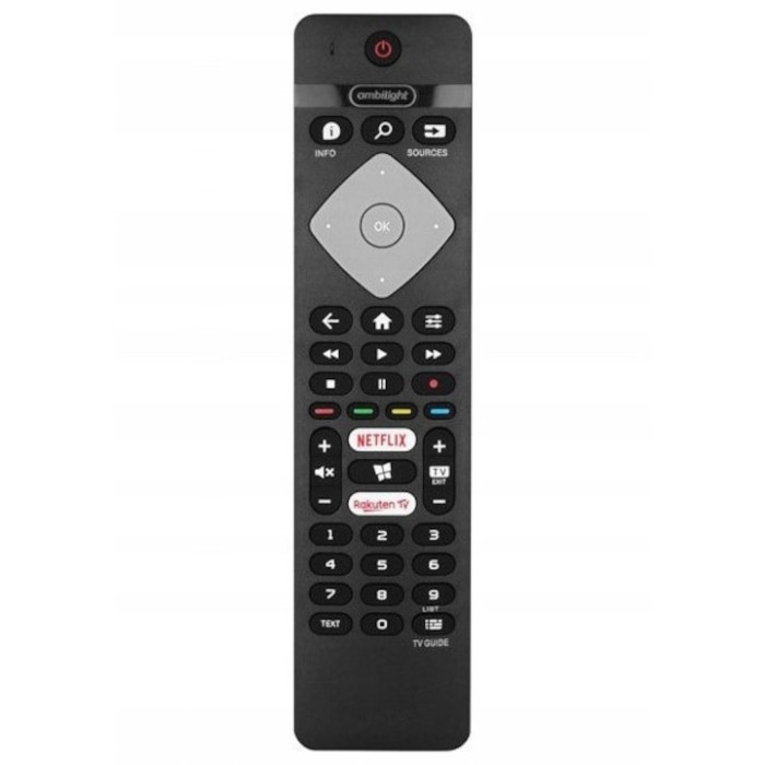 Telecomanda universala pentru Smart TV Philips 398GR10BEPHN, x-remote, Netflix, Rakuten TV, Ambilight, Negru