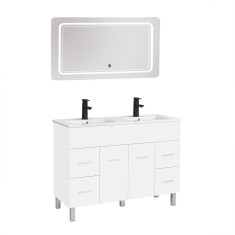 Neo Vision 120 mobilier de baie complet alb-alb