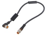 Cablu PUR 3 pini 0,3m pentru senzori automatizări LUMBERG RSMV 3-RKMWV/LED A 3-224/0,3 M