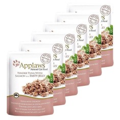 Plicule? APPLAWS Cat, ton ?i somon in gelatina 6 x 70 g foto