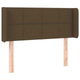 Cumpara ieftin Tablie de pat cu aripioare maro inchis 103x16x78/88 cm textil