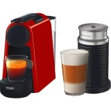 Pachet Espressor Nespresso by De&amp;#039;Longhi Essenza Mini Red, 19 bari, 1260 W, 0.6 l + aparat pentru spumare lapte AEROCCINO 3 Black 410W, set capsul