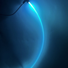 Lumini ambientale Ice Blue cu 2 surse LED si 2m Fibra optica - FK-S2M2L-ICEBLUE
